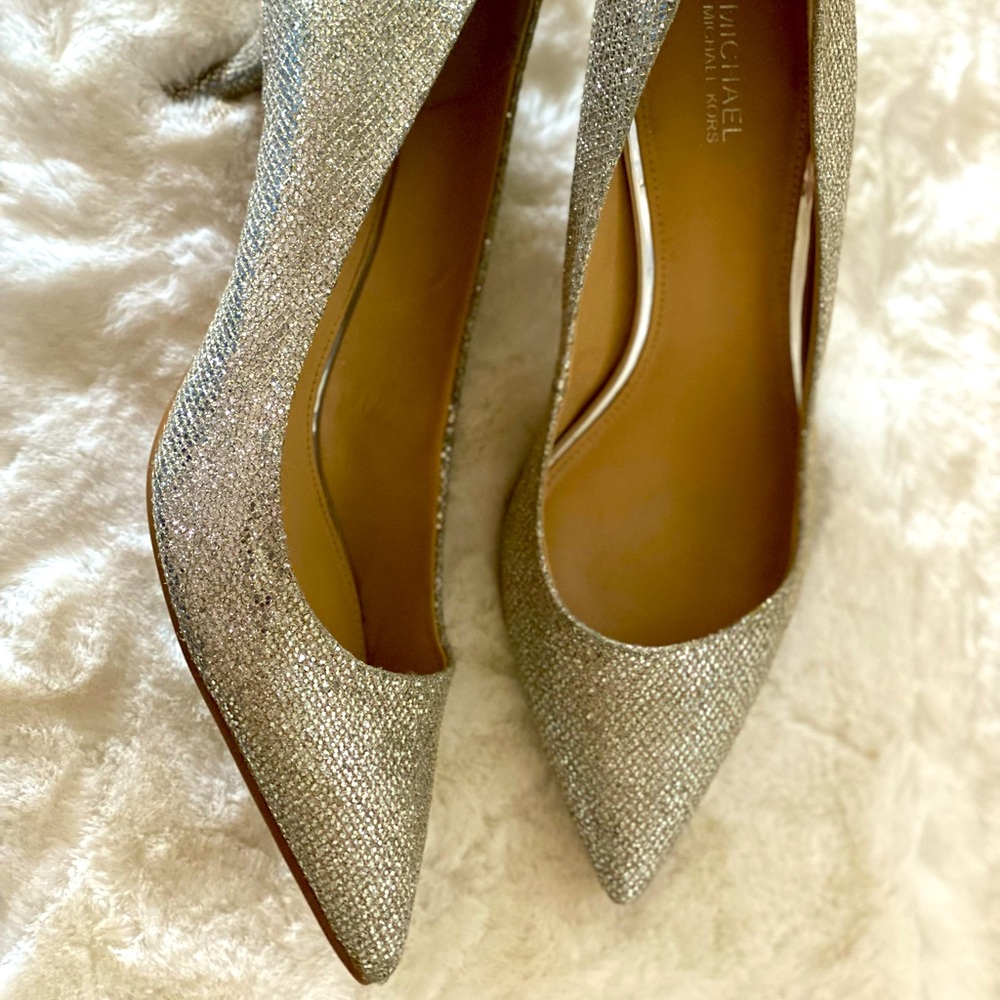 Size 7 Michael Kors Silver Sparkling Heels